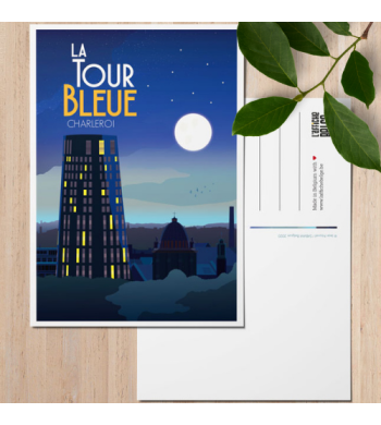 L'affiche Belge Carte Postale "La Tour Bleue" avant et arrière