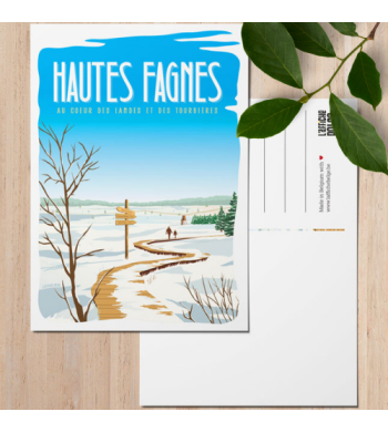 L'affiche Belge Carte Postale "Les Hautes Fagnes" avec arrière