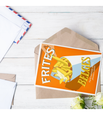 L'affiche Belge Carte Postale "Frites Belges" contexte