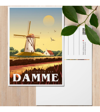 L'affiche Belge Carte Postale "Damme" arrière