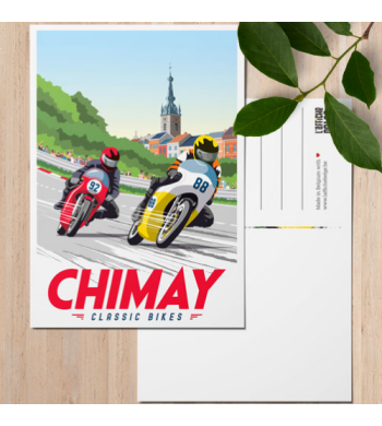 L'affiche Belge Carte Postale "Chimay Classic Bikes" arrière