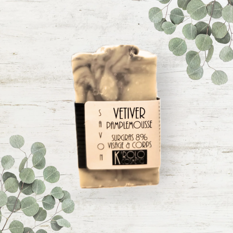 Savon solide "Vetiver Pamplemousse" de K'ROLO