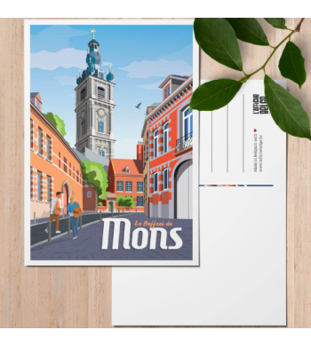 L'affiche Belge Carte Postale "Mons" arrière